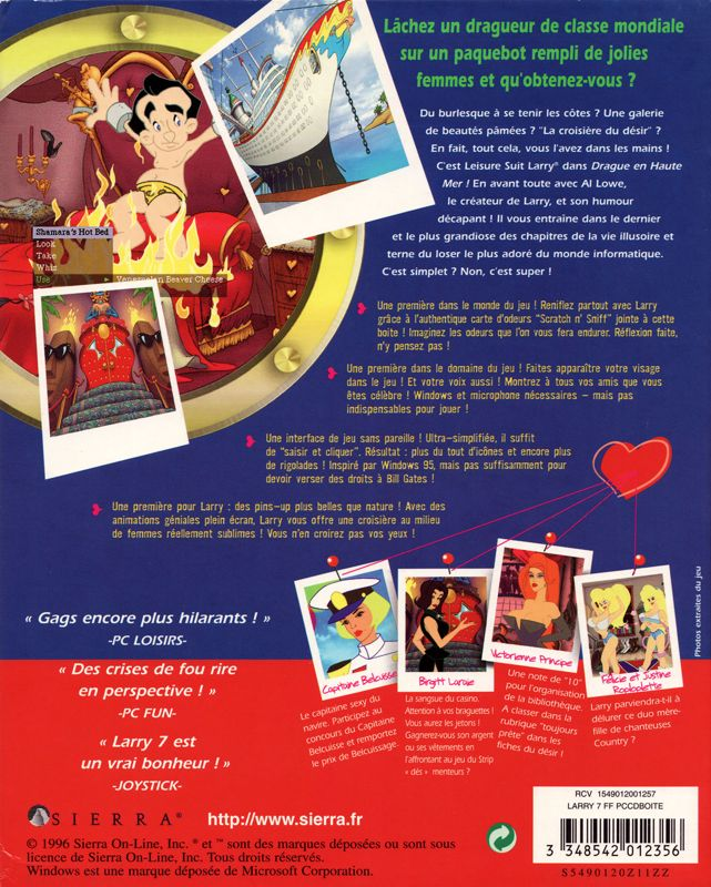 Leisure Suit Larry 7 - Love For Sail — box-2D-back (FR)