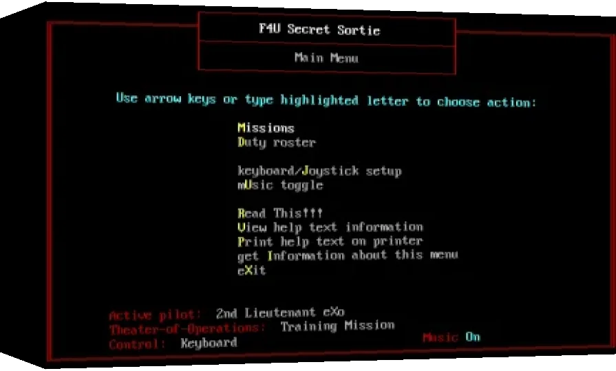 F4U Secret Sortie — box-3D (WOR)