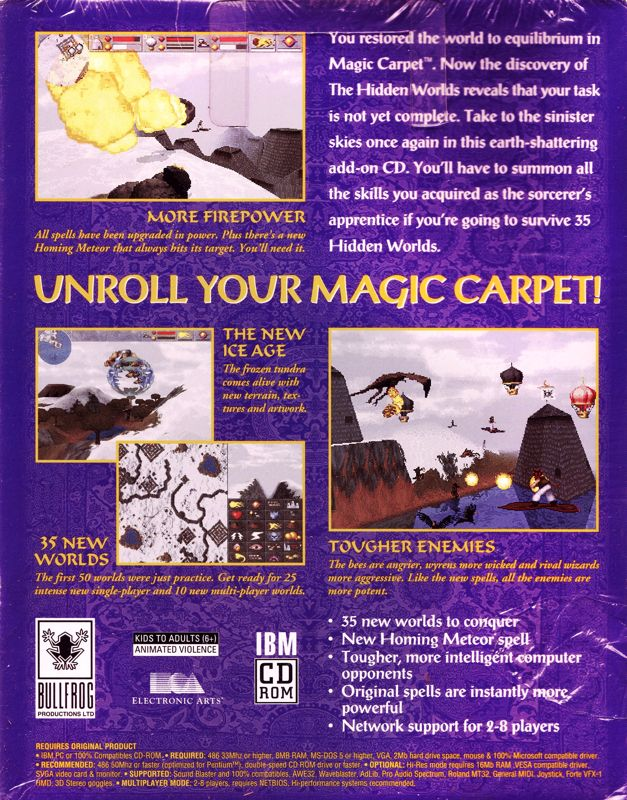 Magic Carpet - Hidden Worlds — box-2D-back (US)