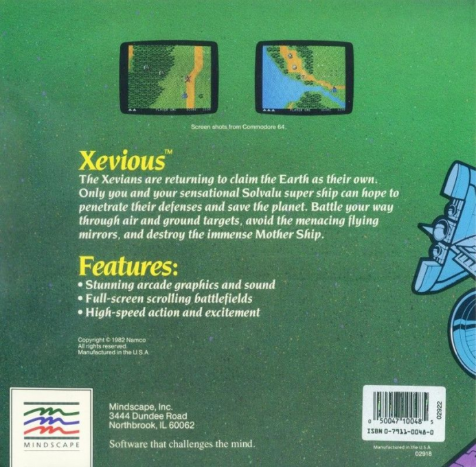 Xevious — box-2D-back (US)
