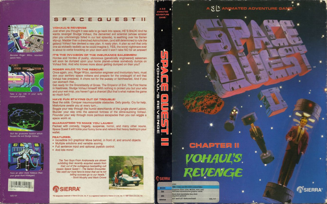Space Quest 2 - Chapter 2 - Vohaul's Revenge — box-texture (US)