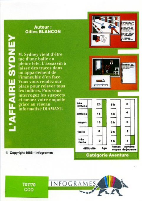 Affaire Sydney, L' — box-2D-back (FR)