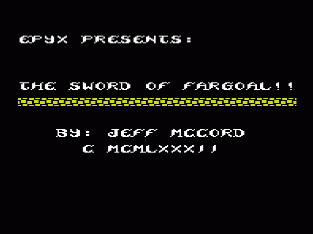 Sword of Fargoal — sstitle (WOR)