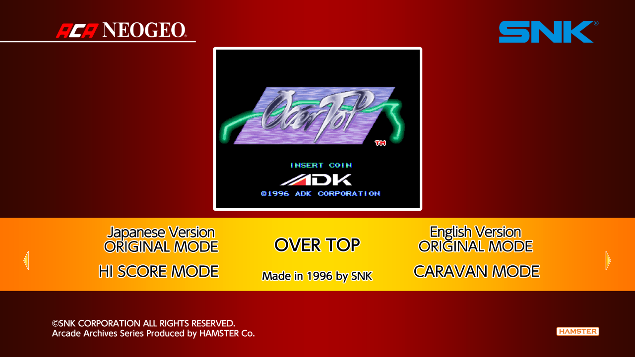 Aca Neogeo Over Top — sstitle (WOR)