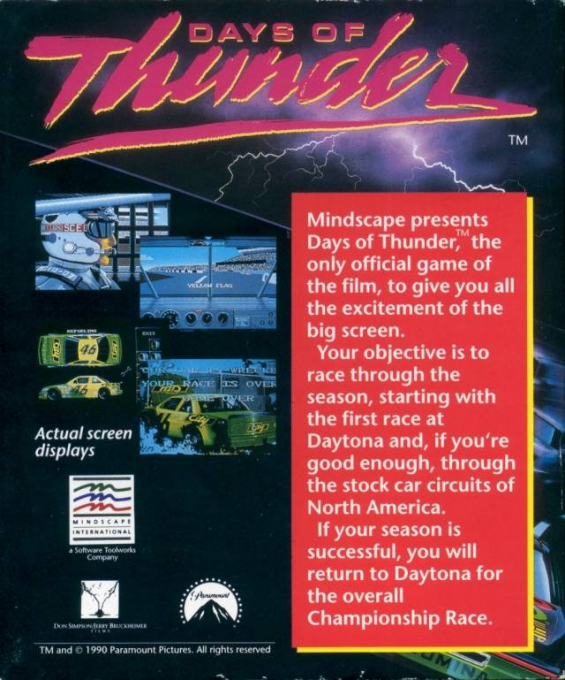 Days of Thunder — box-2D-back (EU)