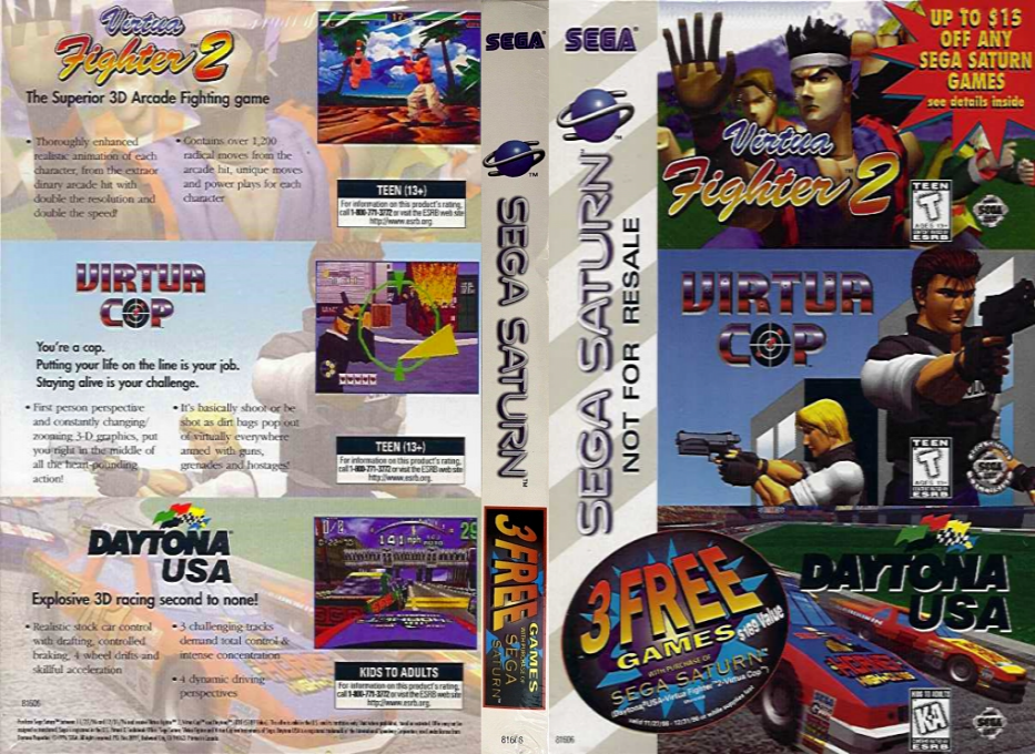 3 Free Games with Purchase of Sega Saturn — box-texture (US)