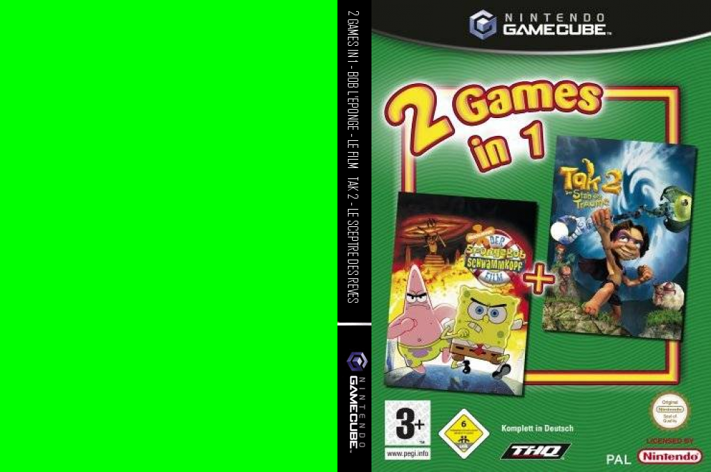2 Games in 1 - Bob L'eponge - Le Film + Tak 2 - Le Sceptre des Reves — box-texture (WOR)