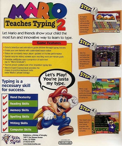 Mario Teaches Typing 2 — box-2D-back (US)