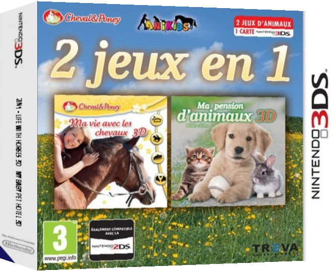 2in1 - Life with Horses 3D + My Baby Pet Hotel 3D — box-3D (FR)
