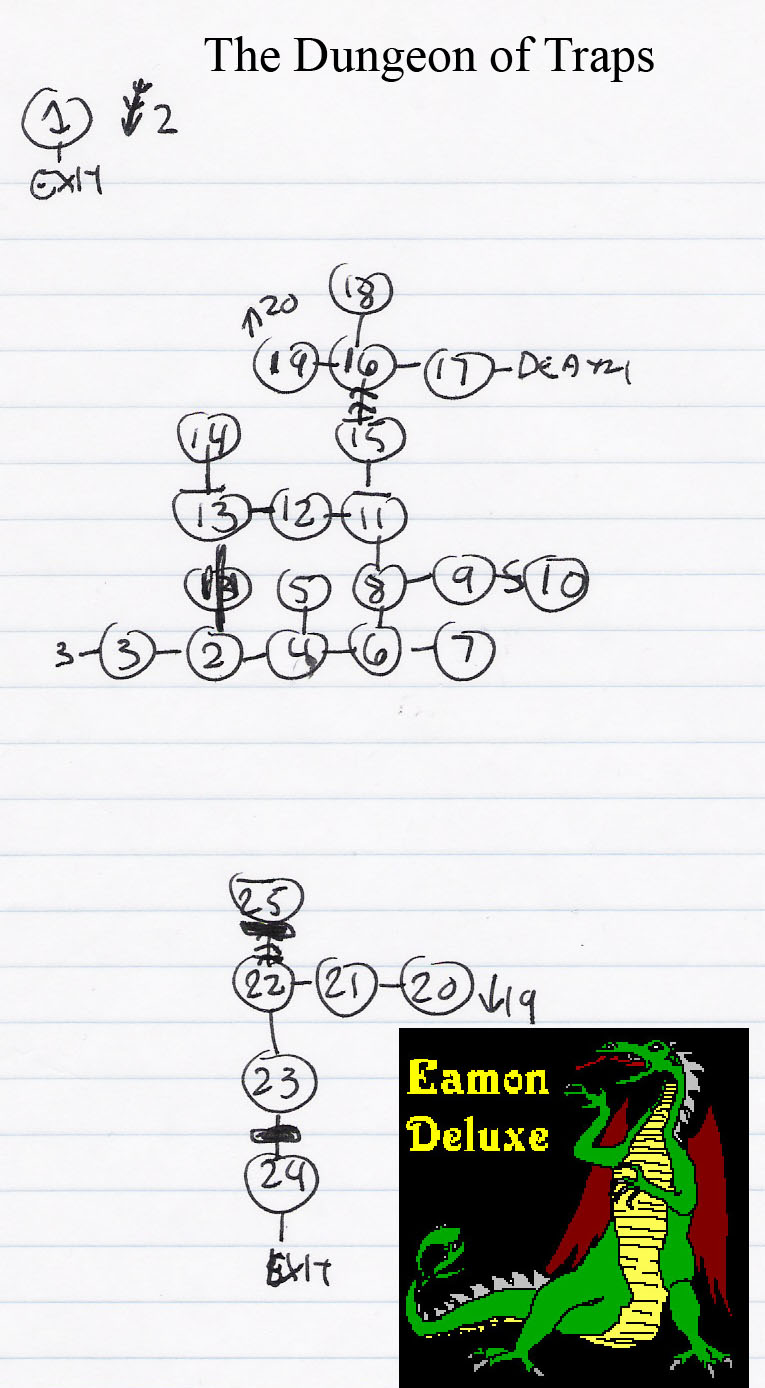 Eamon 242 - The Dungeon of Traps — maps