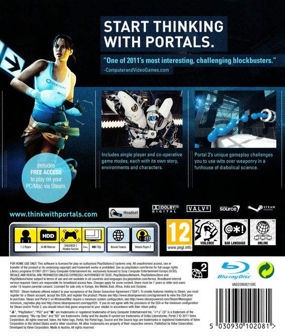 Portal 2 — box-2D-back (EU)