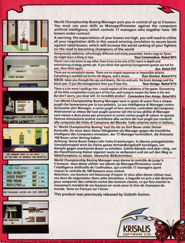 World Championship Boxing Manager — box-2D-back (EU)