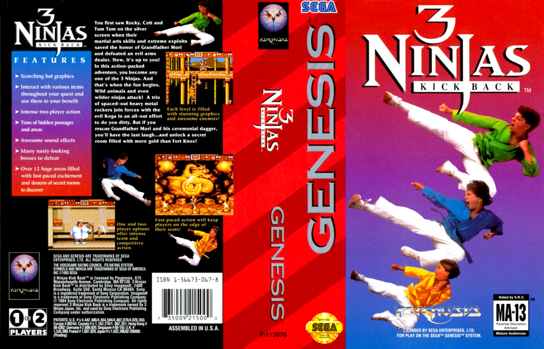 3 Ninjas Kick Back — box-texture (US)