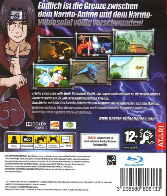 Naruto - Narutimate Storm — box-2D-back (DE)