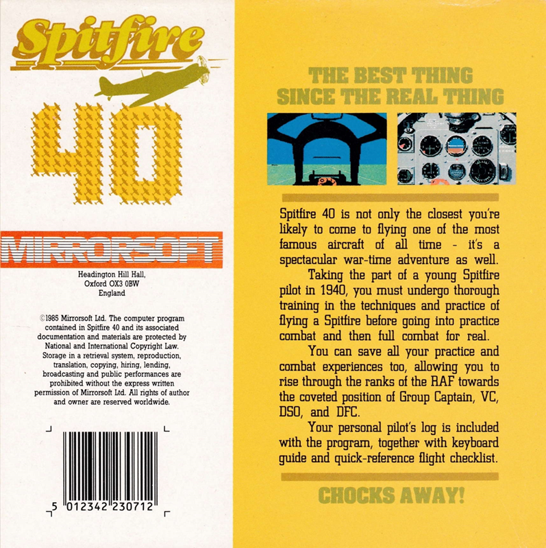 Spitfire '40 — box-2D-back (EU)