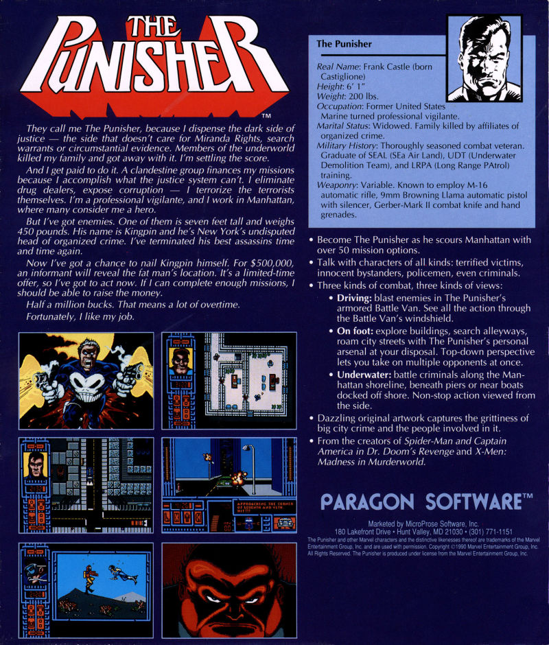 Punisher, The - Eternity Disk — box-2D-back (WOR)