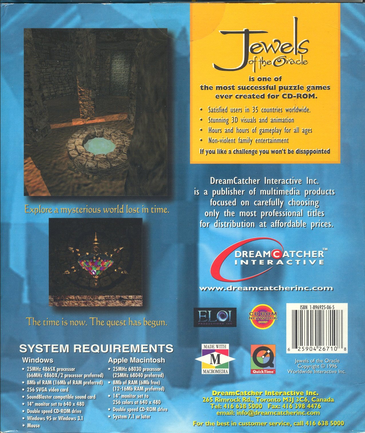 Jewels of the Oracle — box-2D-back (US)