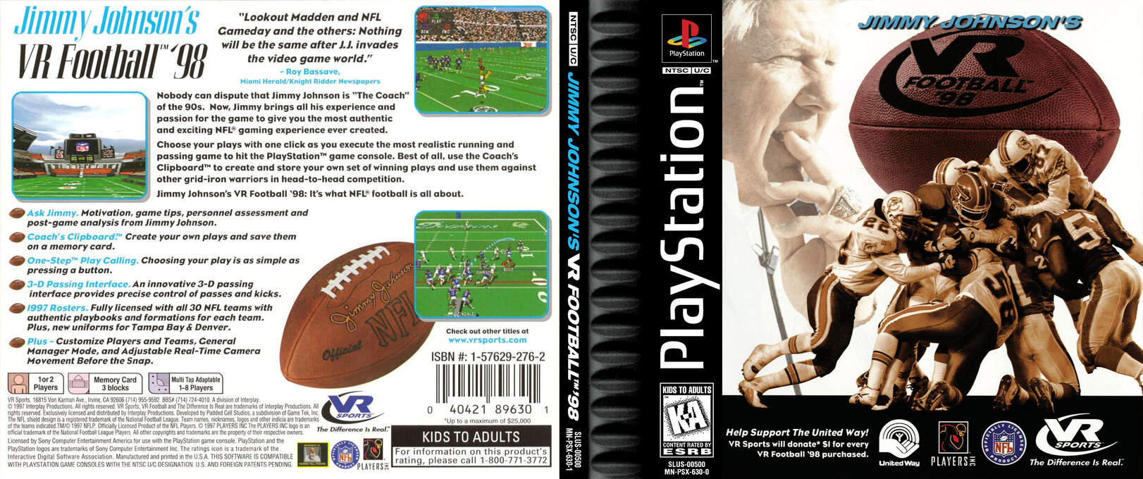 Jimmy Johnson's Vr Football '98 — box-texture (US)