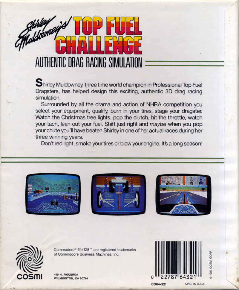Shirley Muldowney's Top Fuel Challenge — box-2D-back (US)