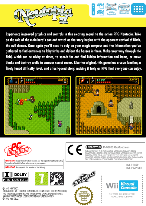 Neutopia 2 — box-2D-back (EU)