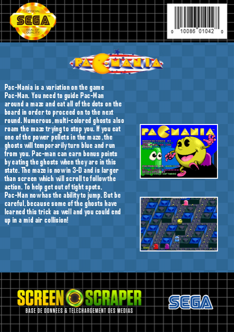 Pac-mania — box-2D-back (SS)