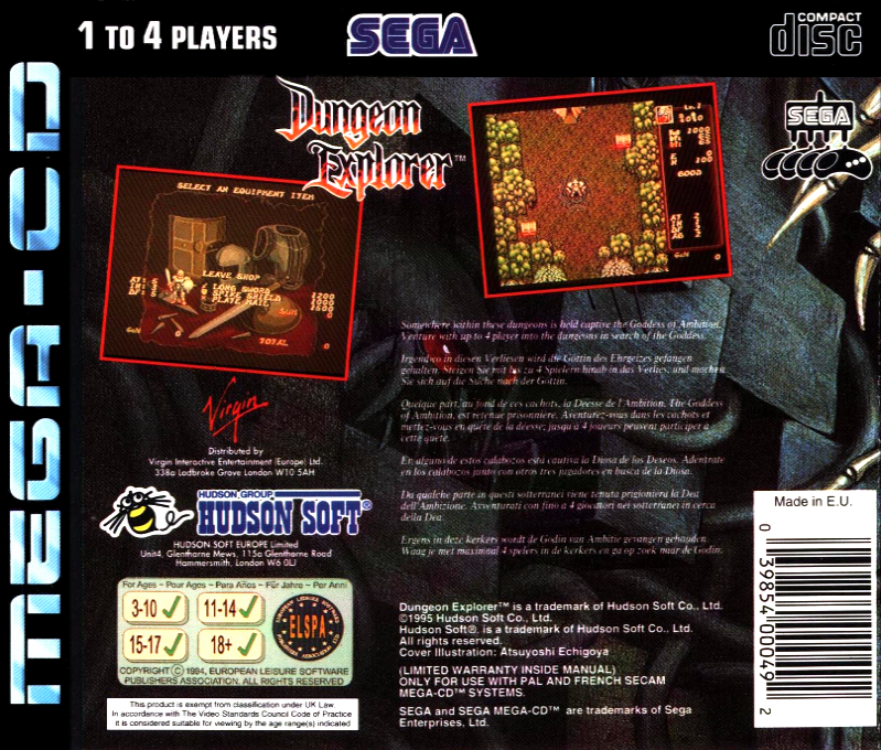 Dungeon Explorer — box-2D-back (EU)