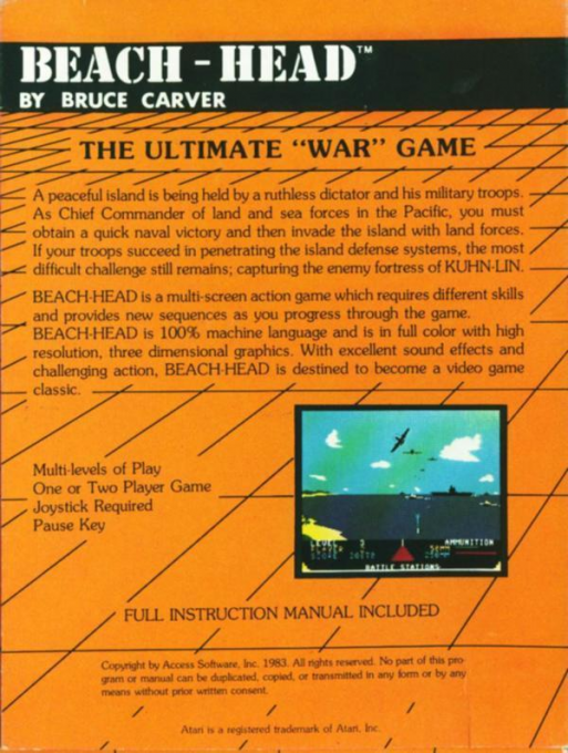 Beach-Head — box-2D-back (US)