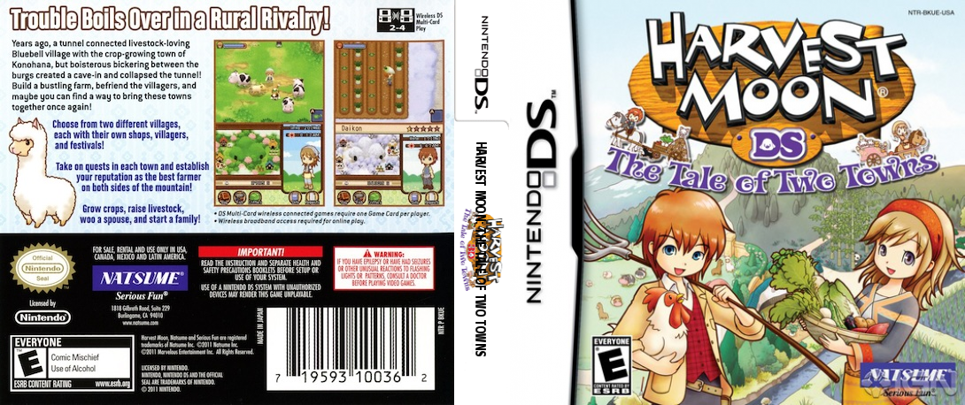 Harvest Moon DS - The Tale of Two Towns — box-texture (US)