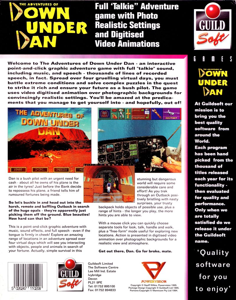 Adventures Of Down Under Dan, The — box-2D-back (AU)