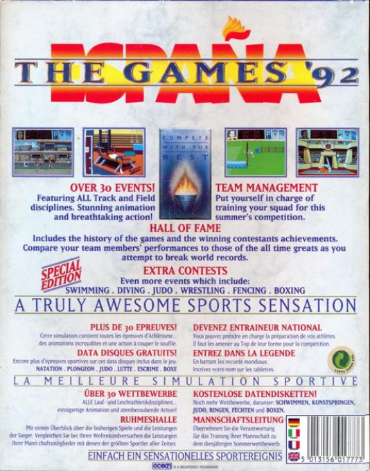 Espana - The Games '92 — box-2D-back (EU)
