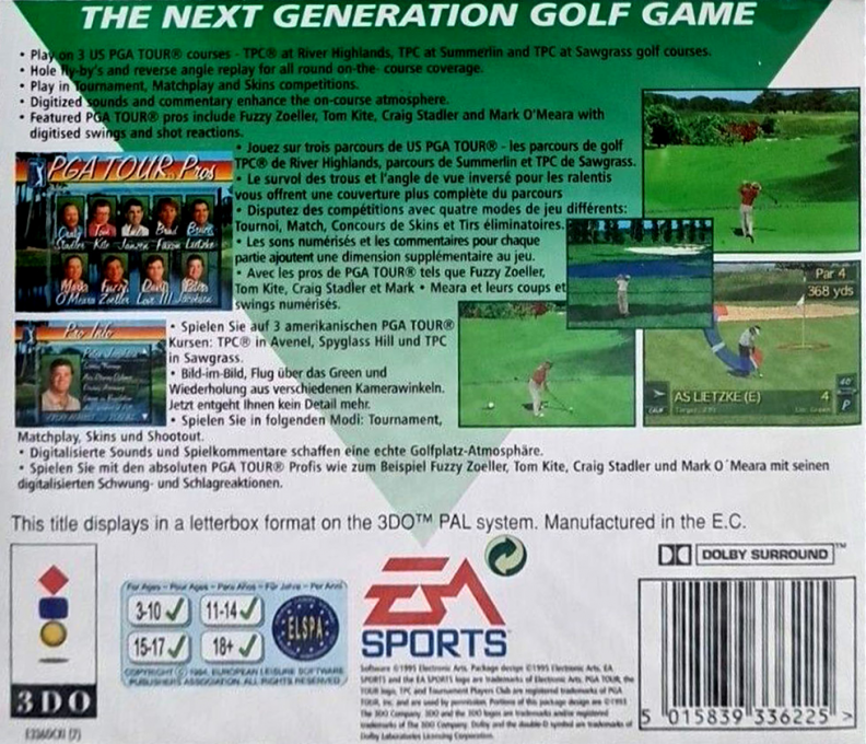 PGA Tour 96 — box-2D-back (EU)