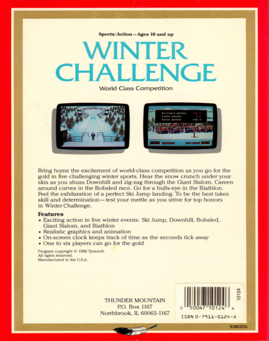 Winter Olympiad 88 — box-2D-back (US)
