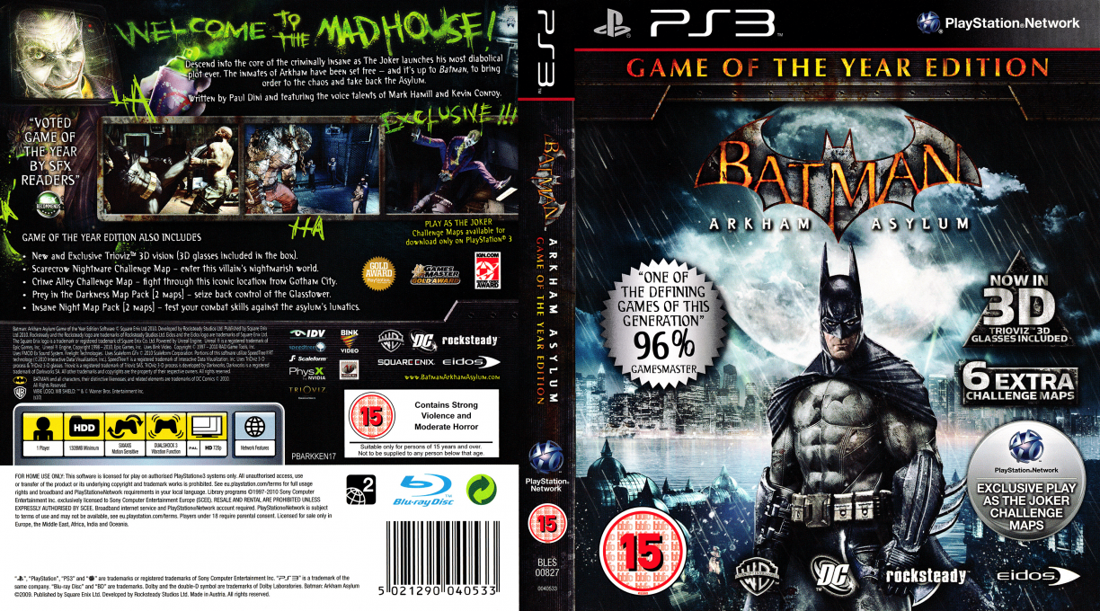 Batman - Arkham Asylum - Game of the Year Edition — box-texture (UK)