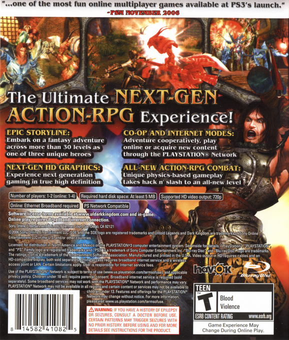 Untold Legends - Le Royaume Des Tenebres — box-2D-back (US)