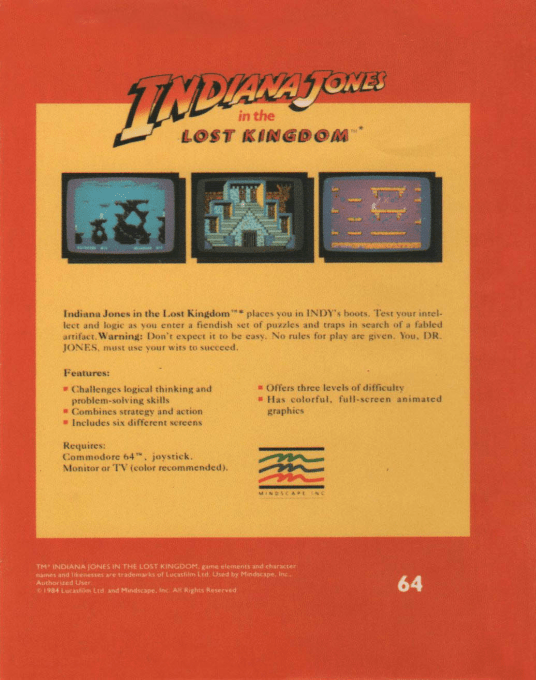 Indiana Jones in the Lost Kingdom — box-2D-back (EU)