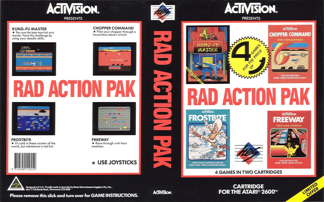 Rad Action Pak - Kung-fu Master / Frostbite / Freeway — box-texture (AU)