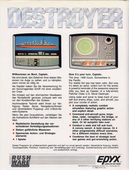Destroyer — box-2D-back (EU)