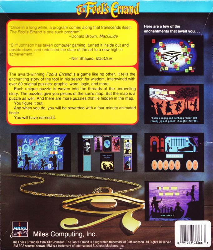 Fool's Errand, The — box-2D-back (US)