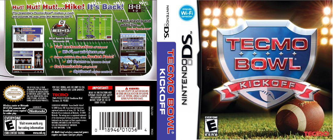 Tecmo Bowl - Kickoff — box-texture (US)