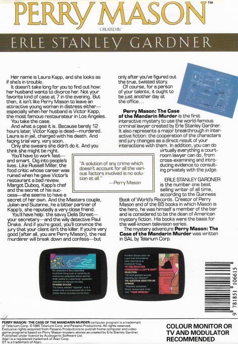 Perry Mason - The Case Of The Mandarin Murder — box-2D-back (EU)