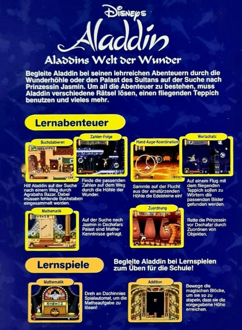 Aladdin - Aladdin's Wonders of the World — box-2D-back (DE)