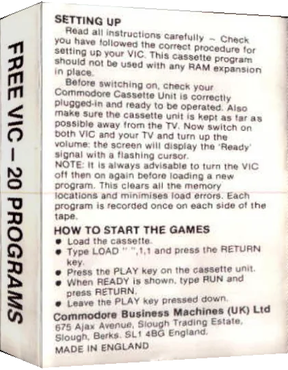 Free Vic 20 Programs — box-3D (US)