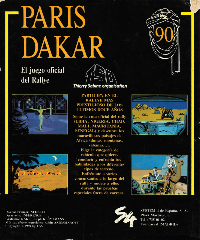 Paris Dakar 1990 — box-2D-back (EU)