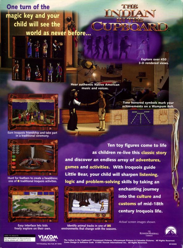 The Indian in the Cupboard — box-2D-back (US)
