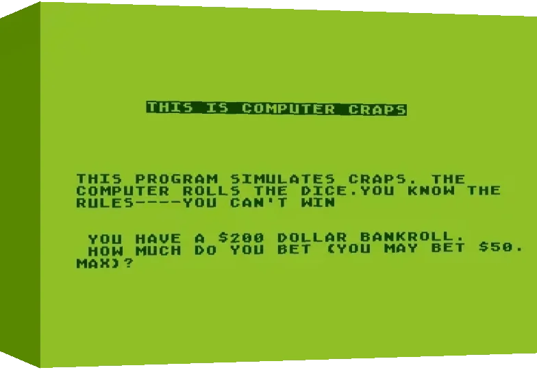 Computer Craps — box-3D (WOR)