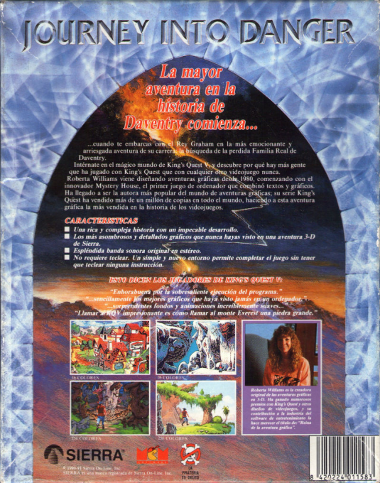 King's Quest 5 - Absence Makes The Heart Go Yonder — box-2D-back (SP)