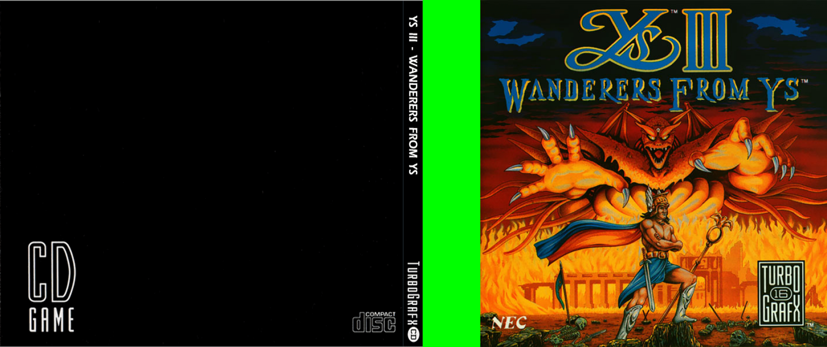 Ys 3 - Wanderers From Ys — box-texture (US)