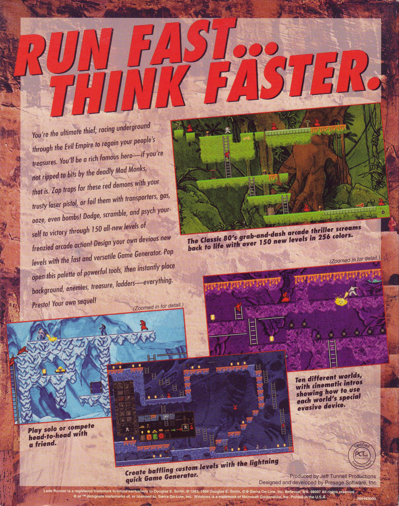 Lode Runner: the Legend Returns — box-2D-back (US)