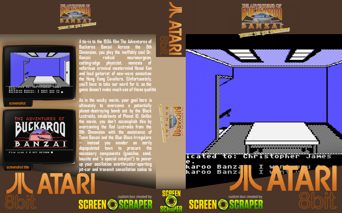 Adventures of Buckaroo Banzai, The - Across the 8th Dimension! — box-texture (SS)
