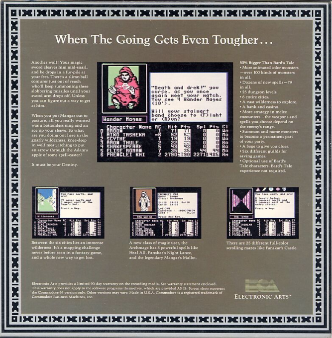 Bard's Tale 2 - The Destiny Knight, The — box-2D-back (US)